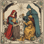 Carta de la baraja tarot navideño 