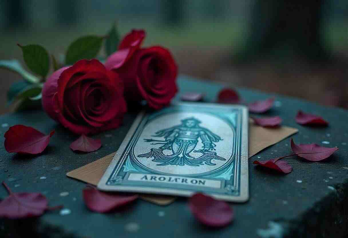 cartas del tarot con rosas rojas para el amor